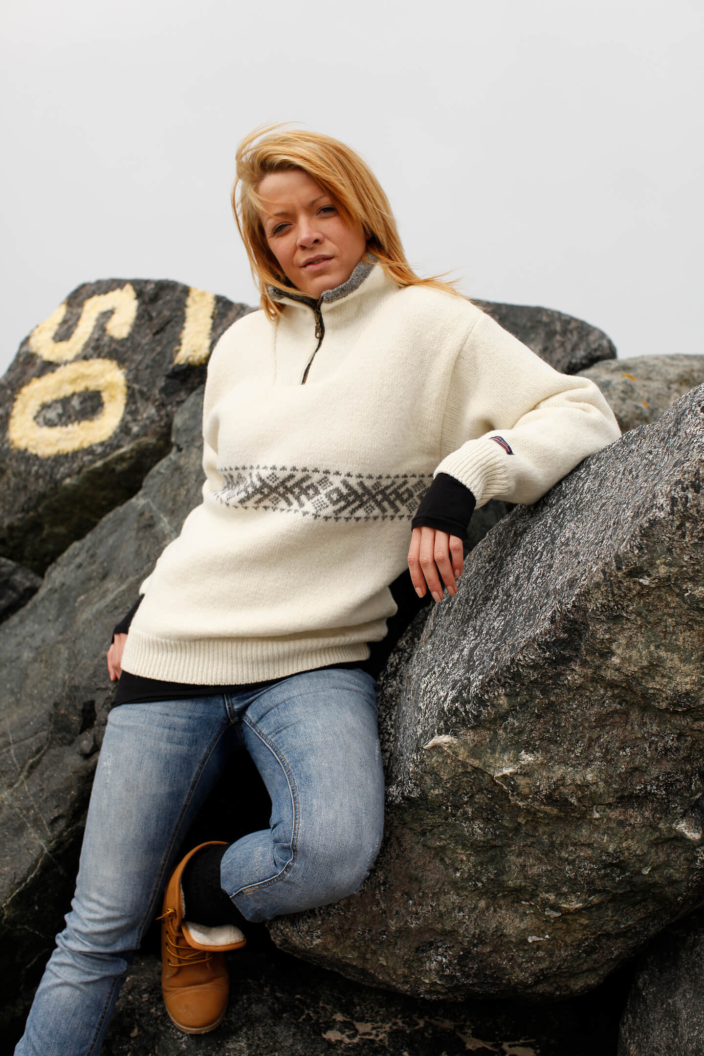 Original norwegian Windbreaker Jumper by Norwool of pure new wool